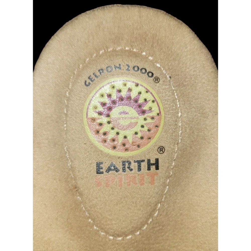 Earth Spirit Gelron 2000 Womens 9.5 Blue Tan Sandals Shoes Leather Cushioned